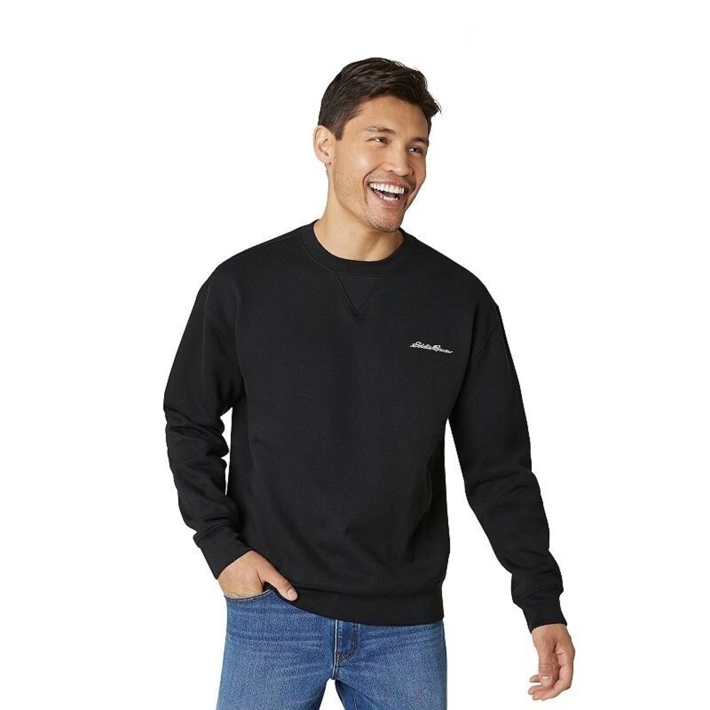 Eddie‎ Bauer Men's Signature Logo Sweatshirt, Black/Oxford, Size M, NWT